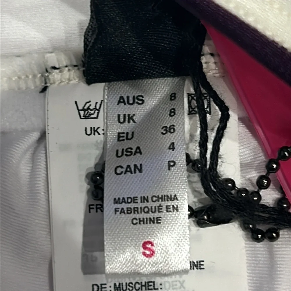 Insight Cream Chips Ladder back bandeau swim bikini top size 4